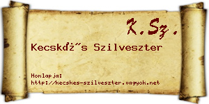 Kecskés Szilveszter névjegykártya
