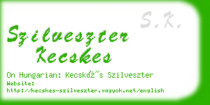 szilveszter kecskes business card